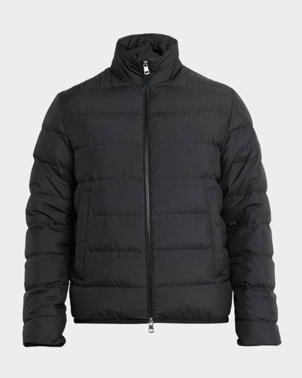 Moncler Men's Berriat Lacquer Down Biker Jacket | Neiman Marcus