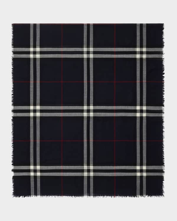 Burberry Men's Wool Check EKD Label Scarf | Neiman Marcus