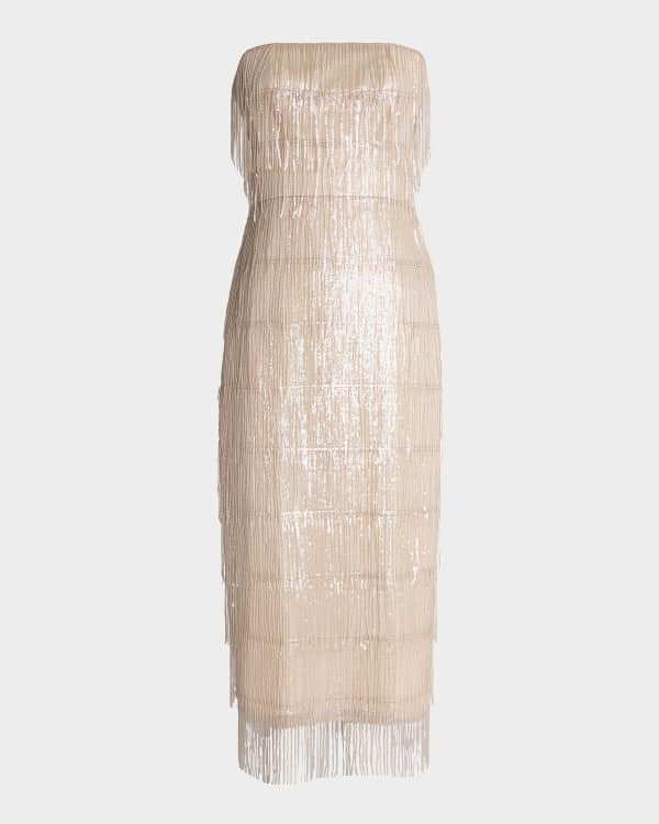 Atelier Prabal Gurung Strapless Metallic Plisse Pannier