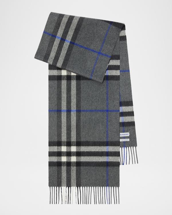 Burberry Men's Reversible B Charm and Giant Check Wool Scarf