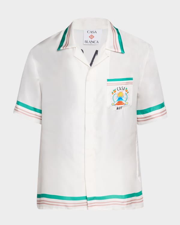 Men's Sporty Faux Crochet Shirt