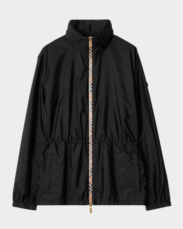 Burberry Short Check Quilted Jacket | Neiman Marcus