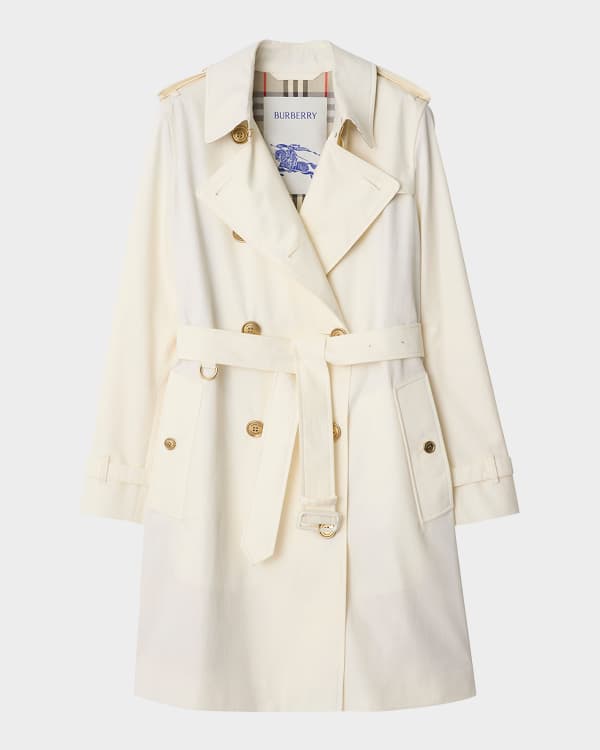 VIP【送料無料・関税込み】Burberry White Cotton Trench Coat Burberry Short Cotton Twill Trench Coat in White for Men | Lyst