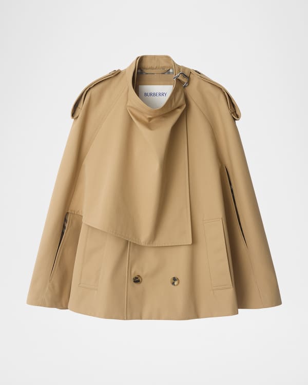 Burberry Zip-Detail Belted Trench Coat | Neiman Marcus