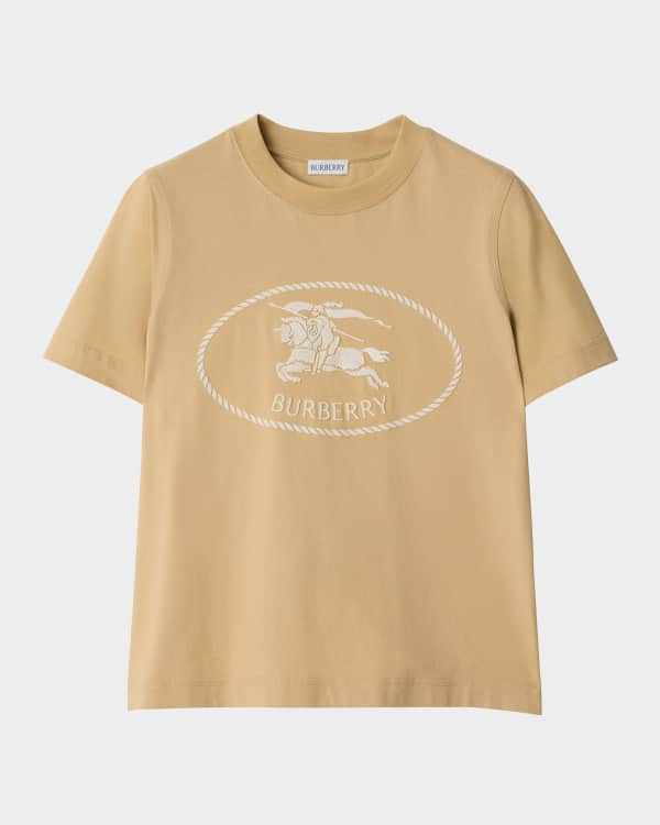 【BURBERRY】JEMMA プリントロゴ ストレッチコットンTシャツ Burberry Black Jemma Logo T-Shirt Burberry