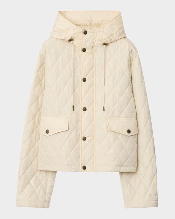 Burberry Logo Tape Vintage Check Hooded Jacket | Neiman Marcus