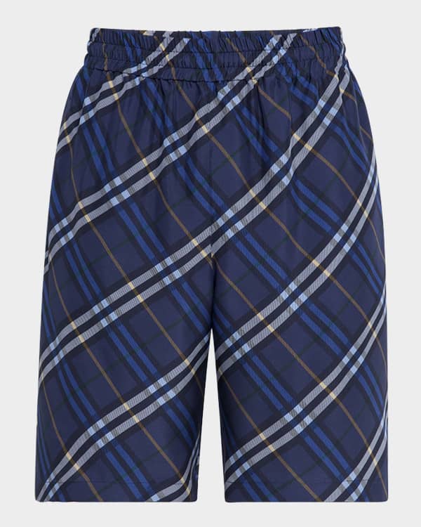 Burberry Men's Ferryfield Knit Check Shorts | Neiman Marcus