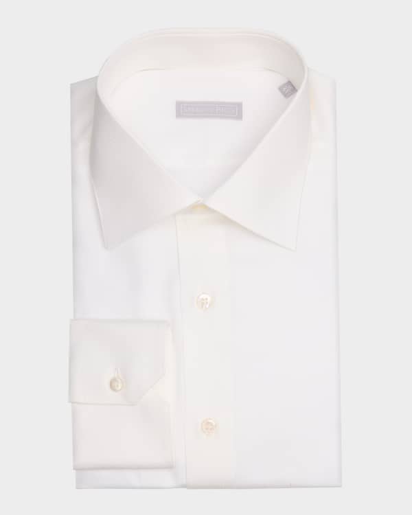 slim fit dress slacks Eton Slim Fit Signature Twill Shirt - White (Navy Details)