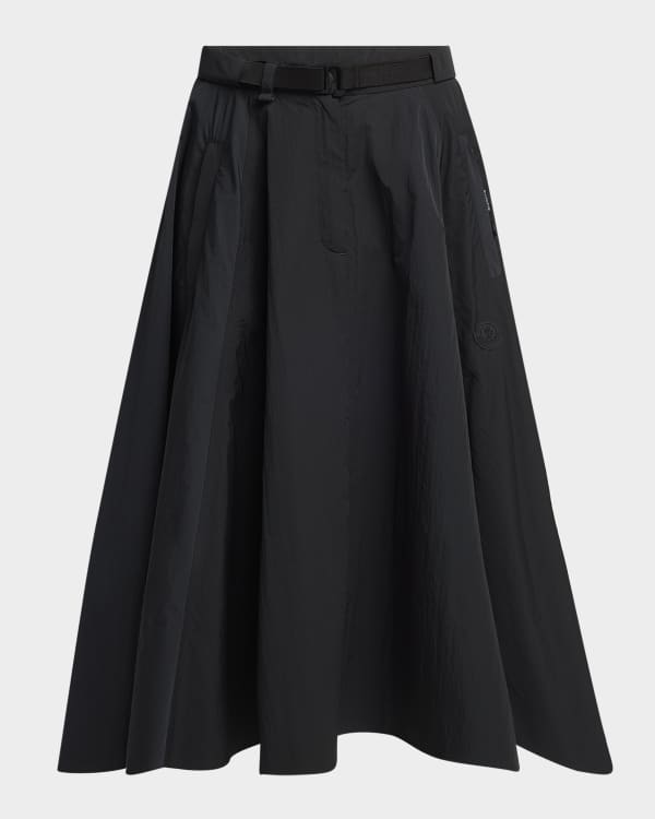 Brandon Maxwell Rory Check Flare Midi Skirt | Neiman Marcus