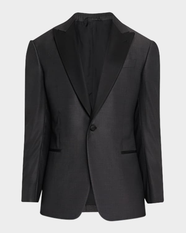 Giorgio Armani Men's Wool-Silk Solid Tuxedo | Neiman Marcus