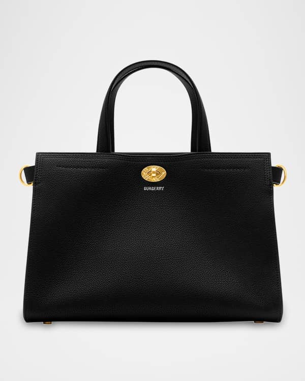 Burberry Medium Vintage Title Check Leather Satchel Bag