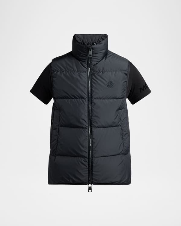 Moncler Men's Aube Down Nylon Zip Vest | Neiman Marcus