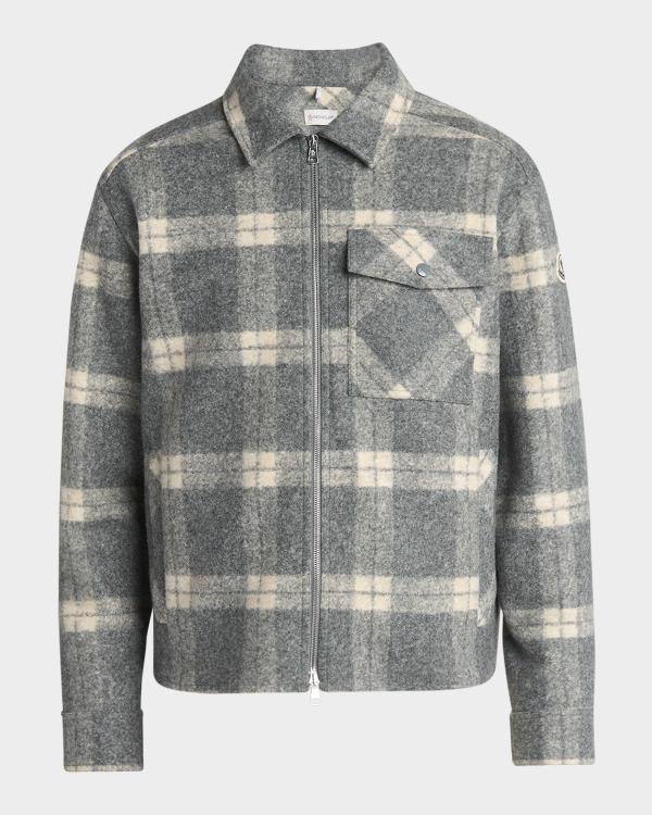 Stone Island Men's Cotton Stretch Full-Zip Shirt Jacket | Neiman