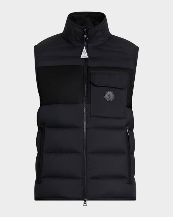 Moncler Men's Aube Down Nylon Zip Vest | Neiman Marcus