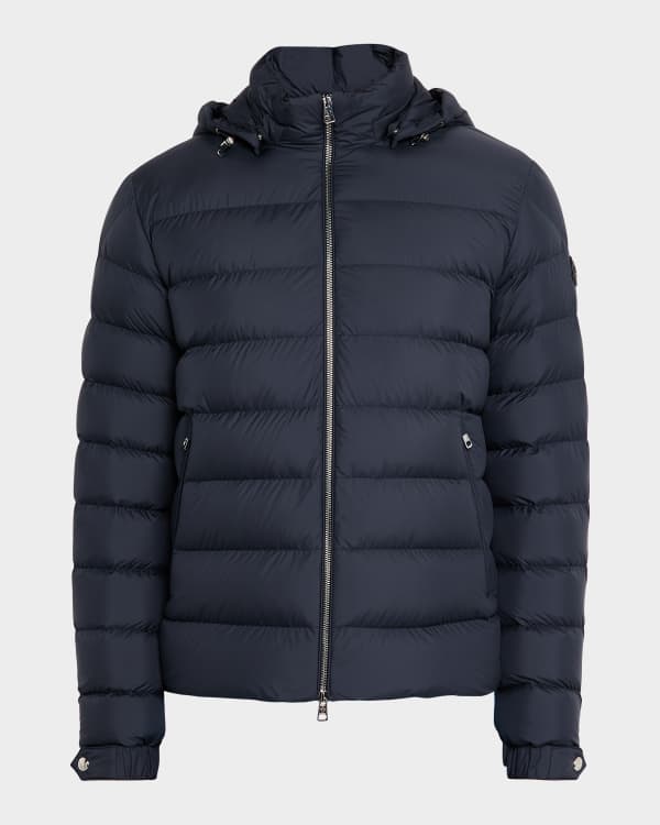 Moncler Men's Berriat Lacquer Down Biker Jacket | Neiman Marcus
