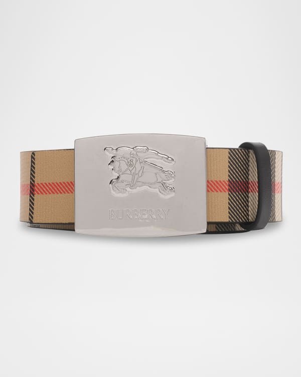 【関税＆送料込み】Burberry Burberry Check Belt Check Belt in Sand - Men | Burberry® Official
