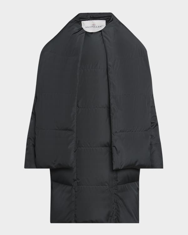 Moncler Moka Shiny Fitted Puffer Coat with Hood | Neiman Marcus