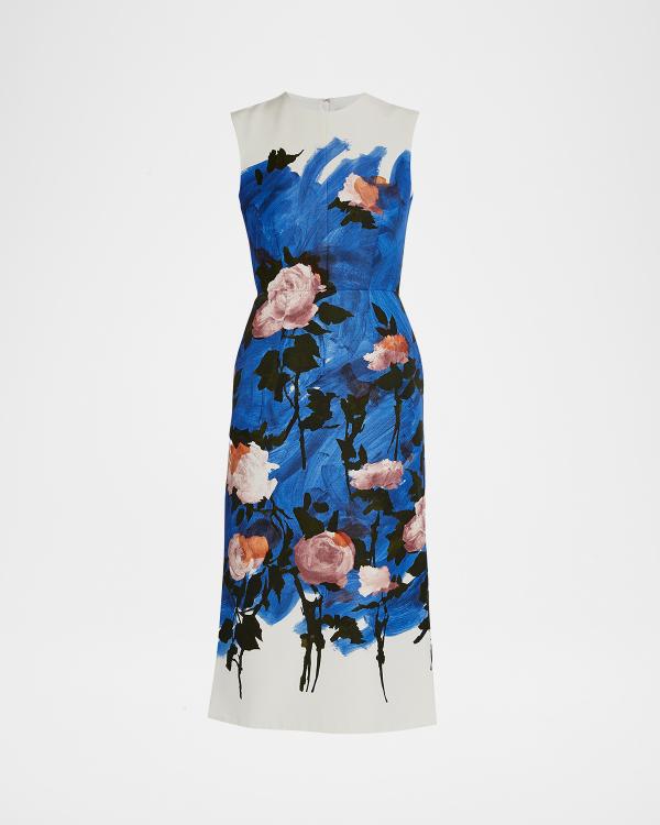 Dolce & Gabbana Multicolor Floral Print Sheath Mini Dress