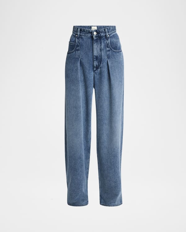 Isabel Marant Lemony Wide-Leg Denim Jeans | Neiman Marcus