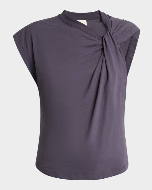 Isabel Marant Nayda Twisted Cap-Sleeve T-Shirt | Neiman Marcus