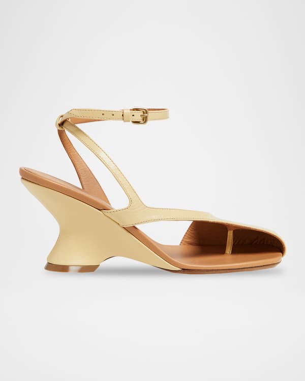 Dries Van Noten Snake-Embossed Leather Thong Platform Sandals