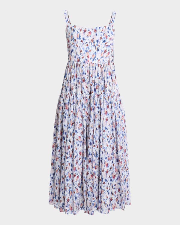 Marni Check Zip-Front Bustier Midi Dress | Neiman Marcus
