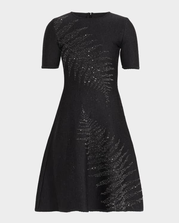 Draped Bow-Sleeve Mini Dress With Train