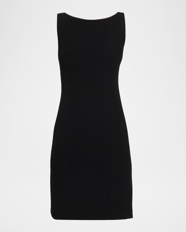 Emporio Armani Sleeveless Flared Crepe Midi Dress | Neiman Marcus