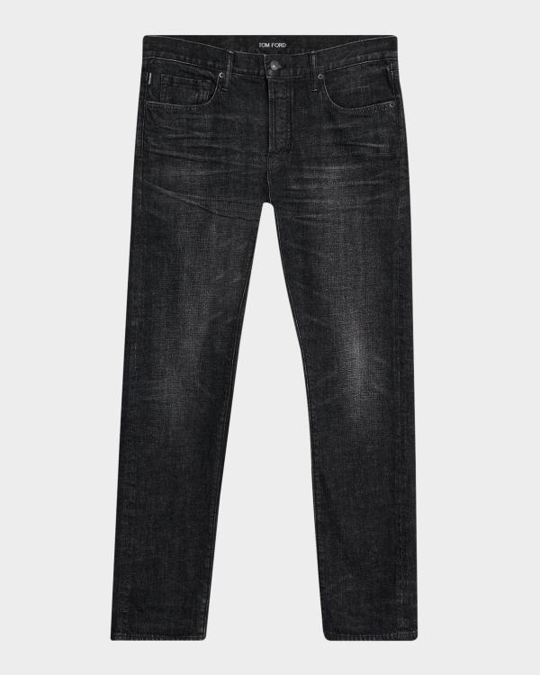 Valentino Garavani Men's Grey Denim Straight Leg Jeans | Neiman Marcus