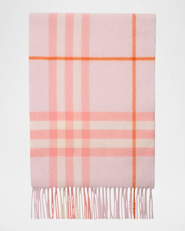 Burberry Logo Alpaca-Blend Reversible Scarf with Chunky Fringe