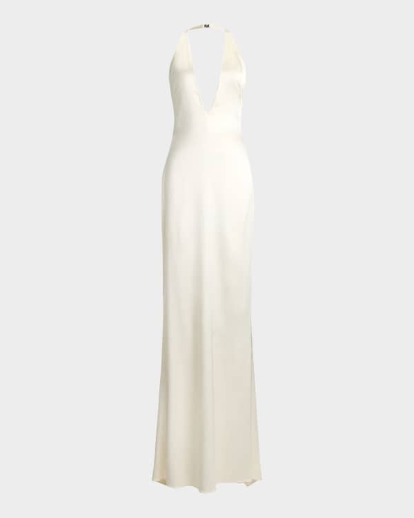 Jil Sander Tiered Fringe V-Neck Dress | Neiman Marcus