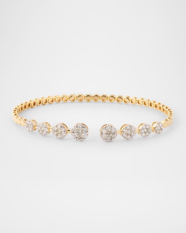 Jude Frances Lisse Alternating Kite Diamond Bangle in 18k