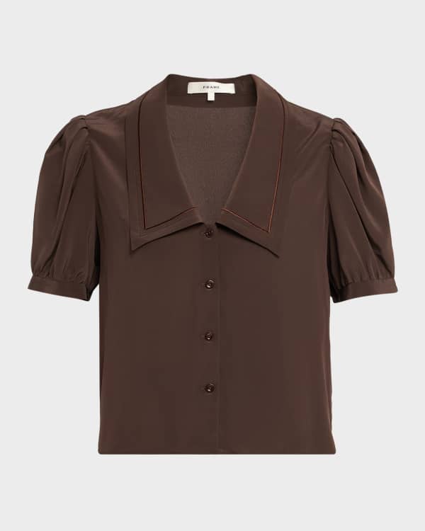 トップス FM606 FRAME The Ruffle Collar Top | Neiman Marcus