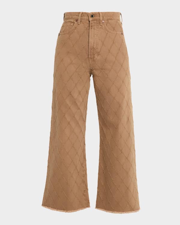 デニム・ジーパン GANNI WIDE-LEG BROWN JEANS High-rise wide-leg jeans in brown - Ganni | Mytheresa
