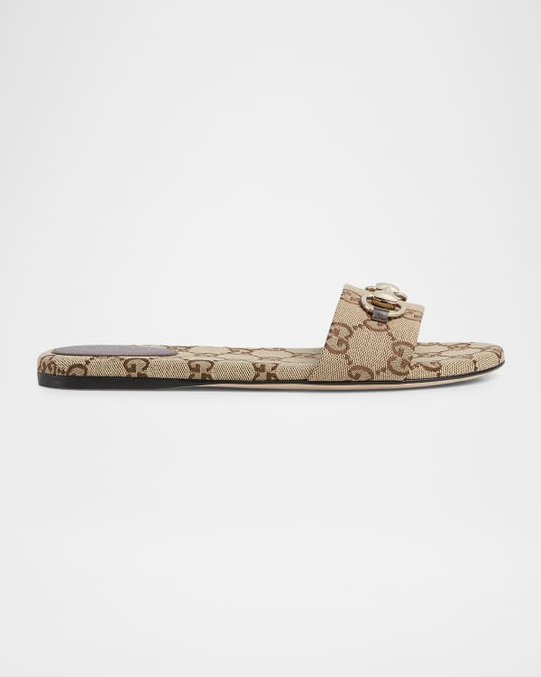 Gucci Flat Marmont Leather Thong | Neiman Marcus