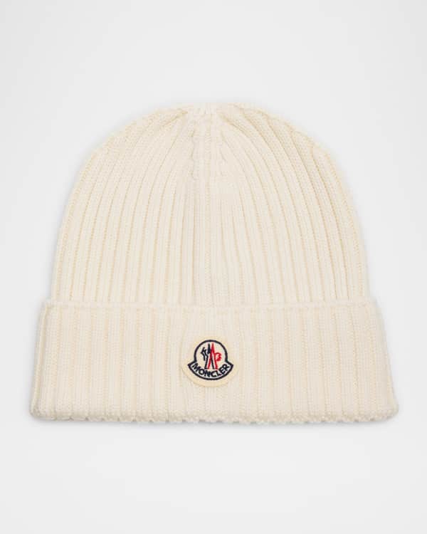 Girl's Ribbed Logo-Patch Wool Beanie