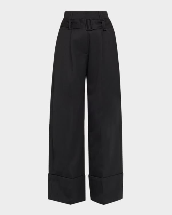 Givenchy Pleated Wide Leg Trousers | Neiman Marcus