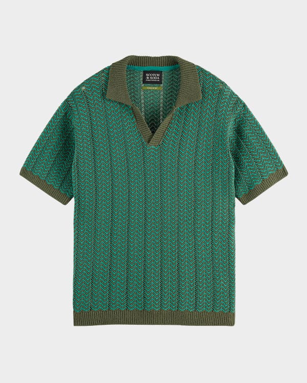 Scotch & Soda Men's Jacquard Terry Polo Shirt | Neiman Marcus