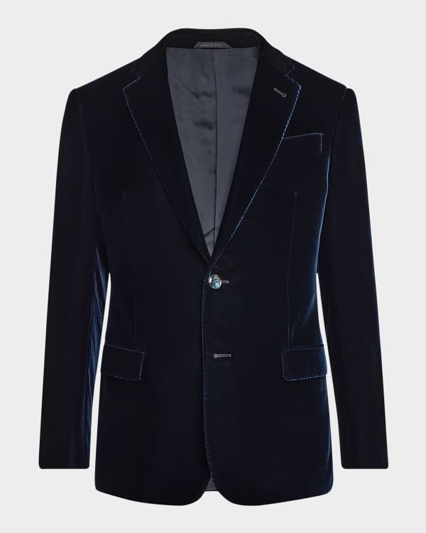 Giorgio Armani Men's Velvet-Effect Peak Lapel Dinner Jacket