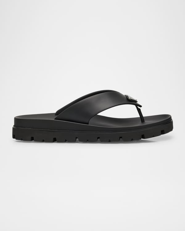 サンダル・ミュール PRADA  Low leather sandals with prada logo 0400023051059_BLACK?wid=600&