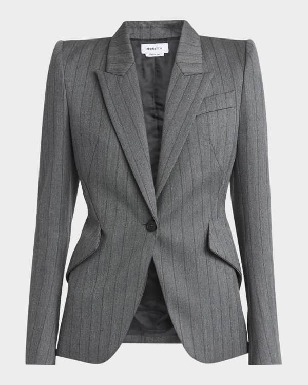 McQueen Cutout Blazer Jacket with Crystal Embellishment