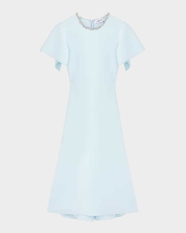 crepe knit mini zip dress Scanlan Theodore Crepe Knit Mini Zip Shirt Dress