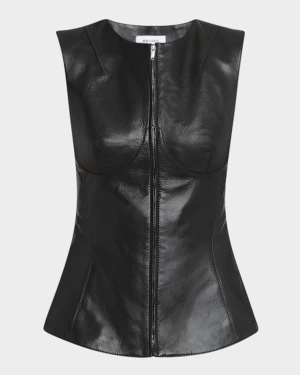 ALEXANDER MQUEEN トップスノースリーブ　イタリア製　Ｘ1398 McQueen Asymmetric Draped Sleeveless Top | Neiman Marcus