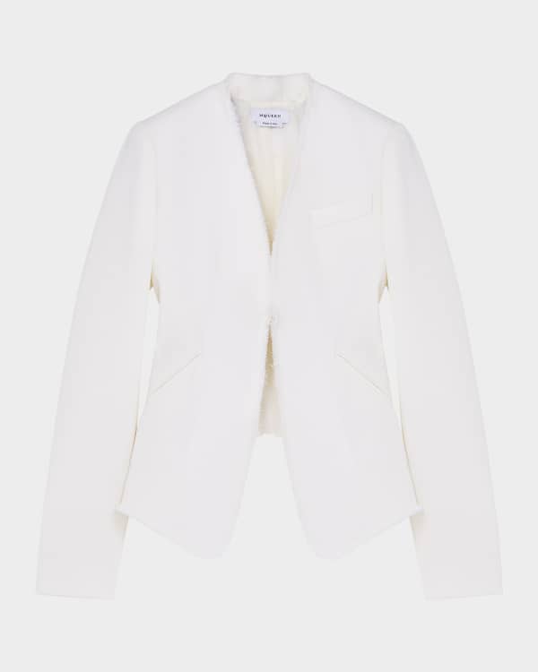 McQueen Cutout Blazer Jacket with Crystal Embellishment
