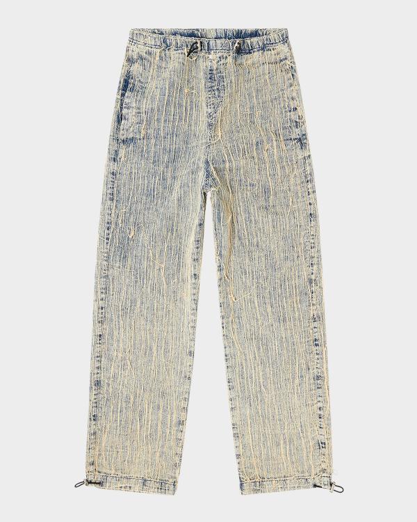 Diesel Men's Destroyed Tapered Jeans | Neiman Marcus