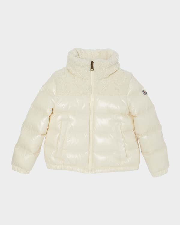 Moncler Chouette Sparkles Detachable-Hood Puffer Coat, Size 8-14