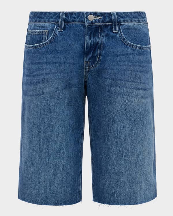 MM6 Maison Margiela Pull-On Satin Bermuda Shorts | Neiman Marcus