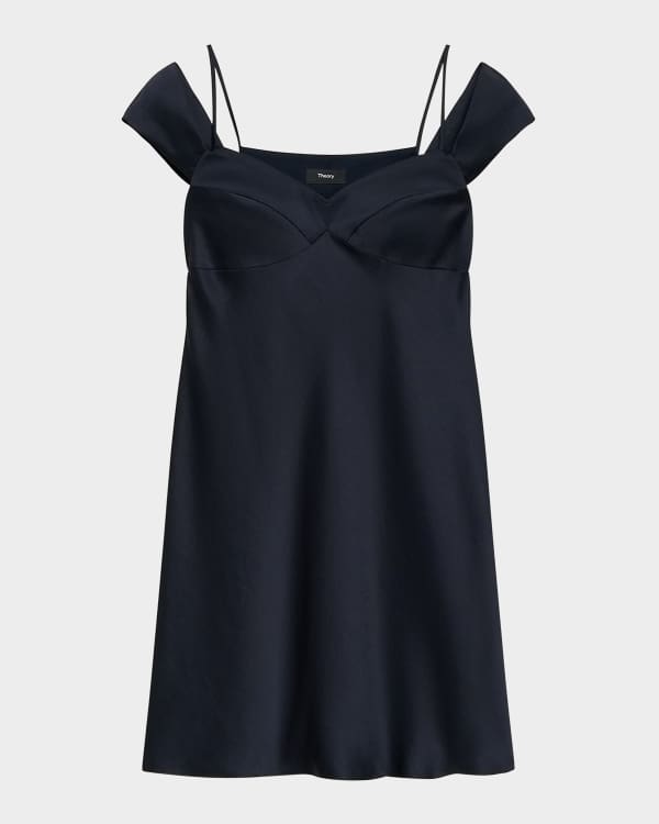 Theory Crepe A-Line Mini Dress | Neiman Marcus