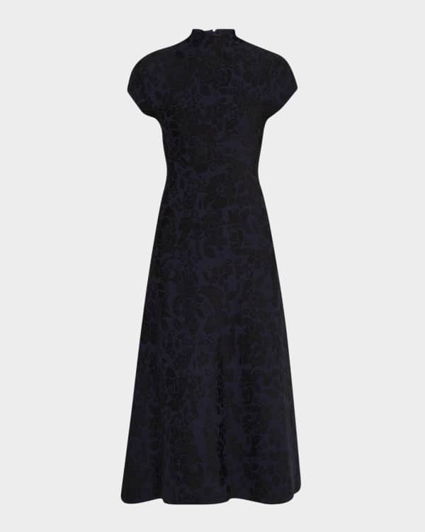 ワンピース Carolina Herrera A-line dress Carolina Herrera Jacquard A-Line Dress with Box Pleat