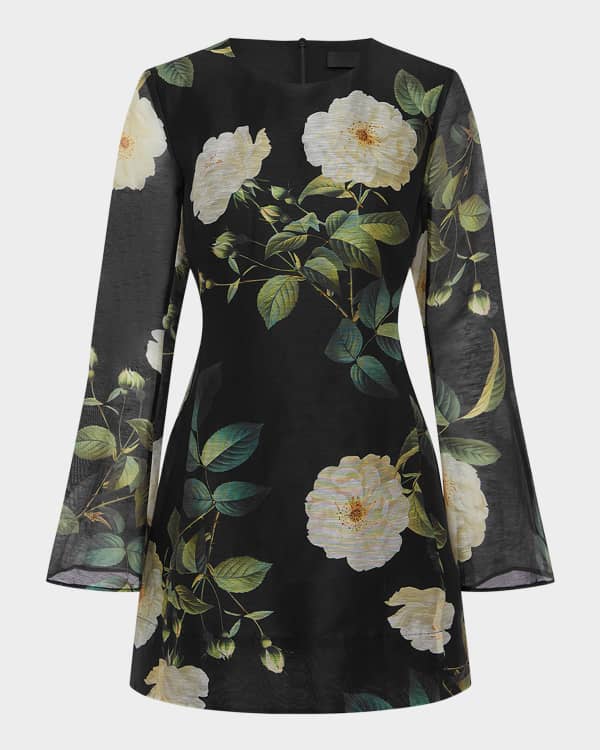 Blair Embroidered Floral Applique Mini Dress